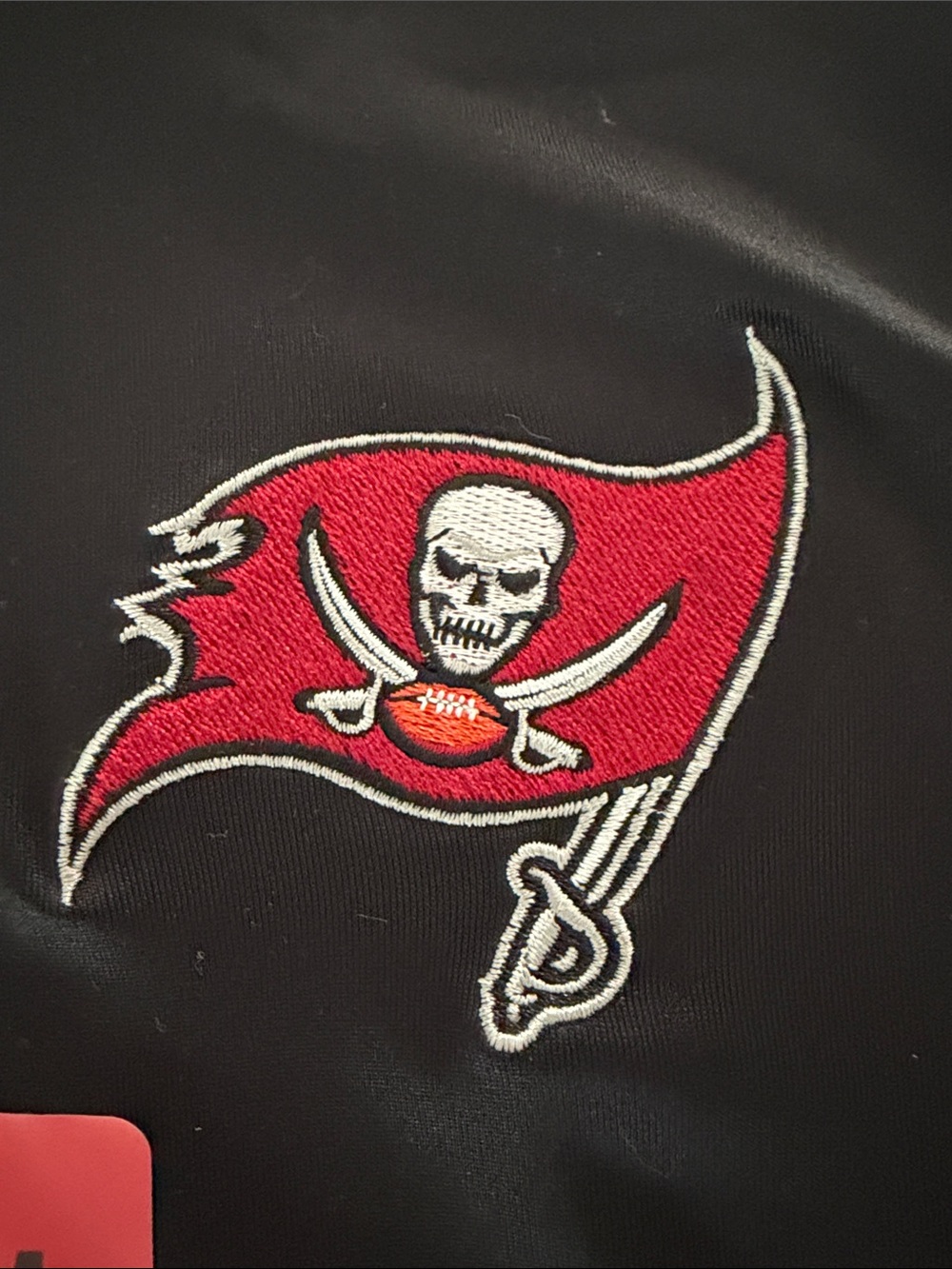 Unisex Tampa Bay Buccaneers Black Quarter-Zip Pullover with Red Trim